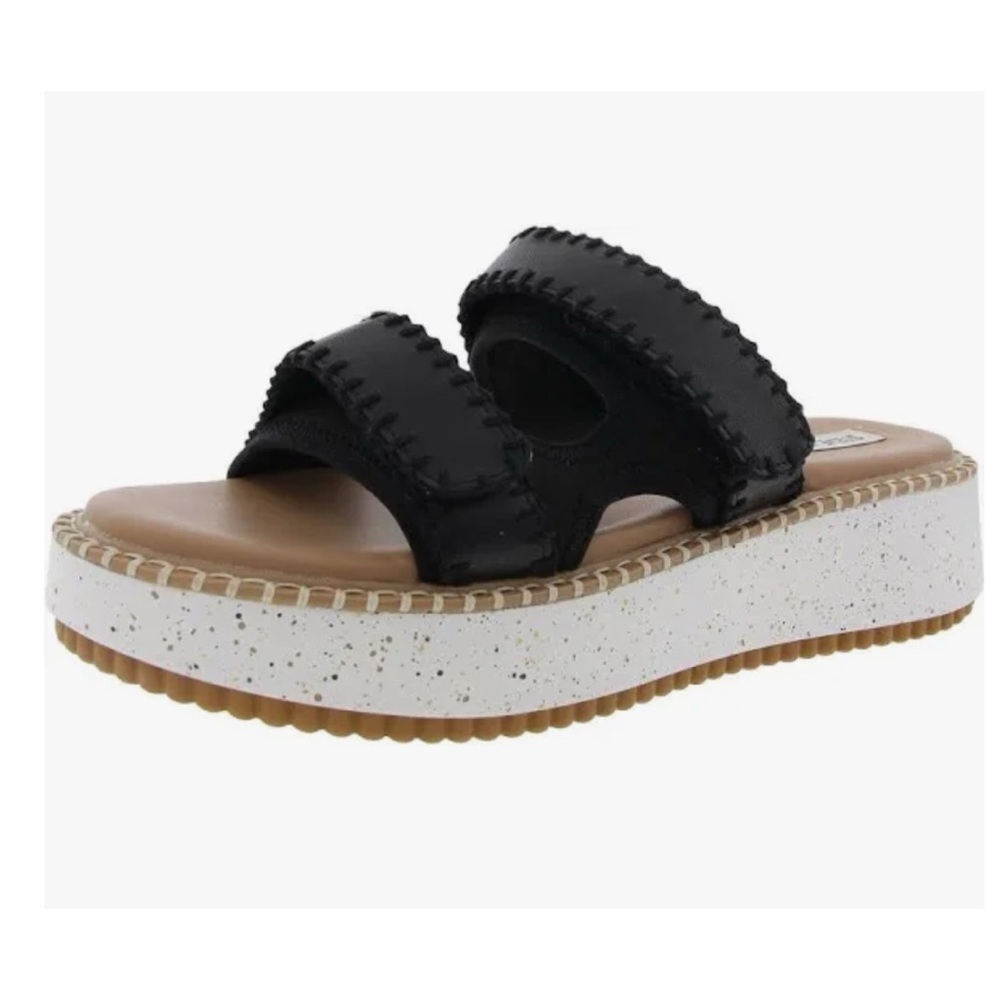 Steve Madden Otto Adjustable Platform Sandals Black and White Size 9